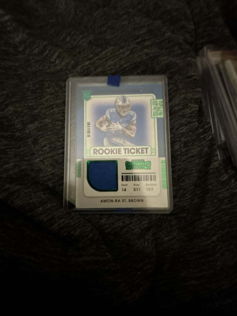 2021 Panini Contenders Rookie Ticket Swatches Amon-Ra St. Brown Football Card